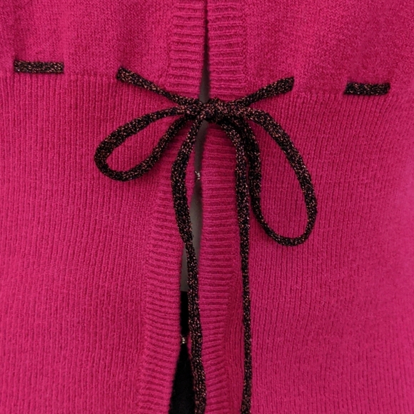 NWT Guess Sparkle Fushia Cardigan Medium - Picture 2 of 8